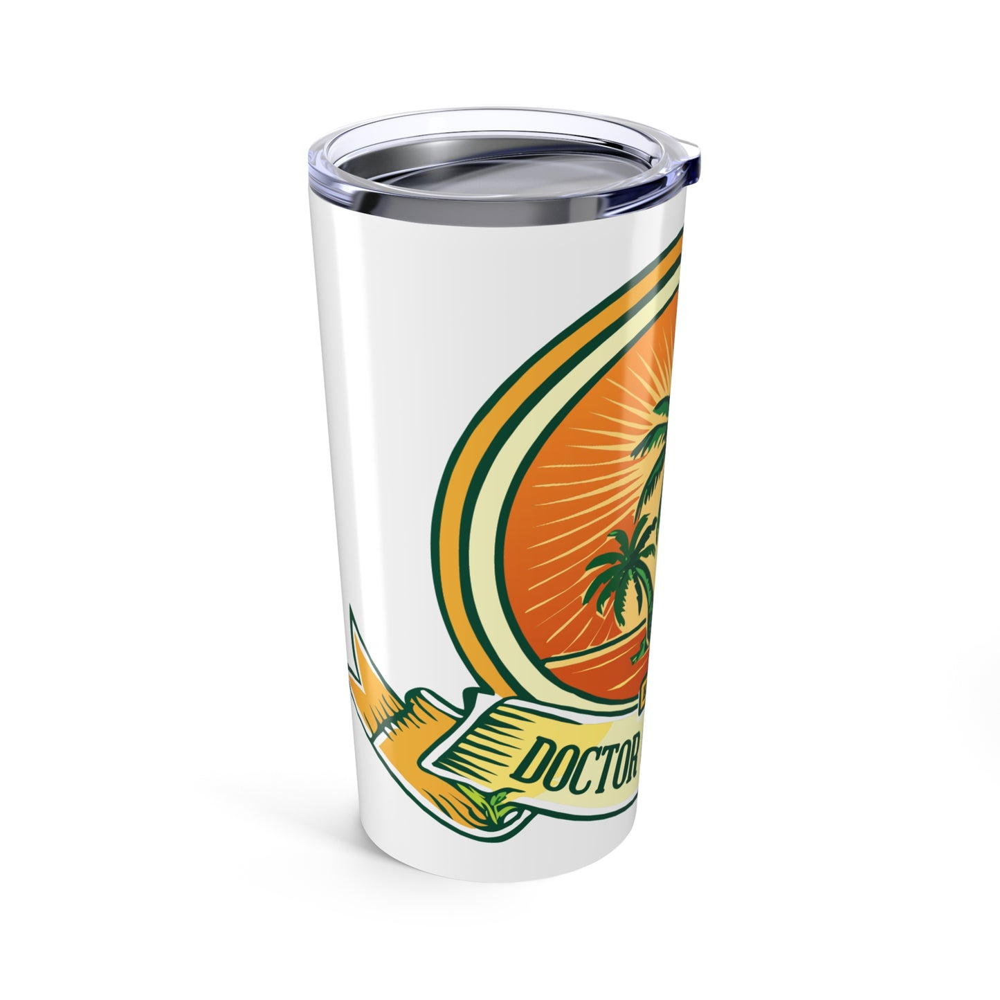 Tumbler 20oz - Tropical Paradise Travel Mug with Palm Trees, Perfect for Beach Lovers & Adventure Seekers