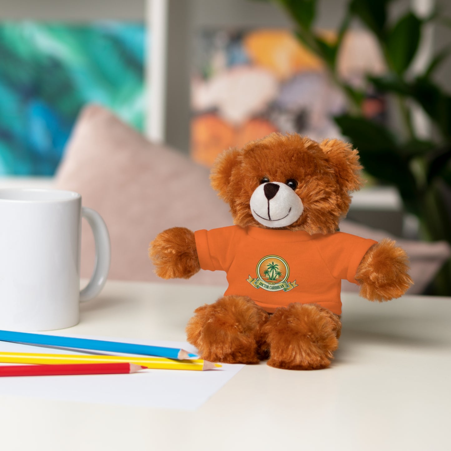 Stuffed Animal with T-Shirt: Cute Gift for Kids, Birthday Present, Plush Toy, Personalized Keepsake, Unique Home Decor