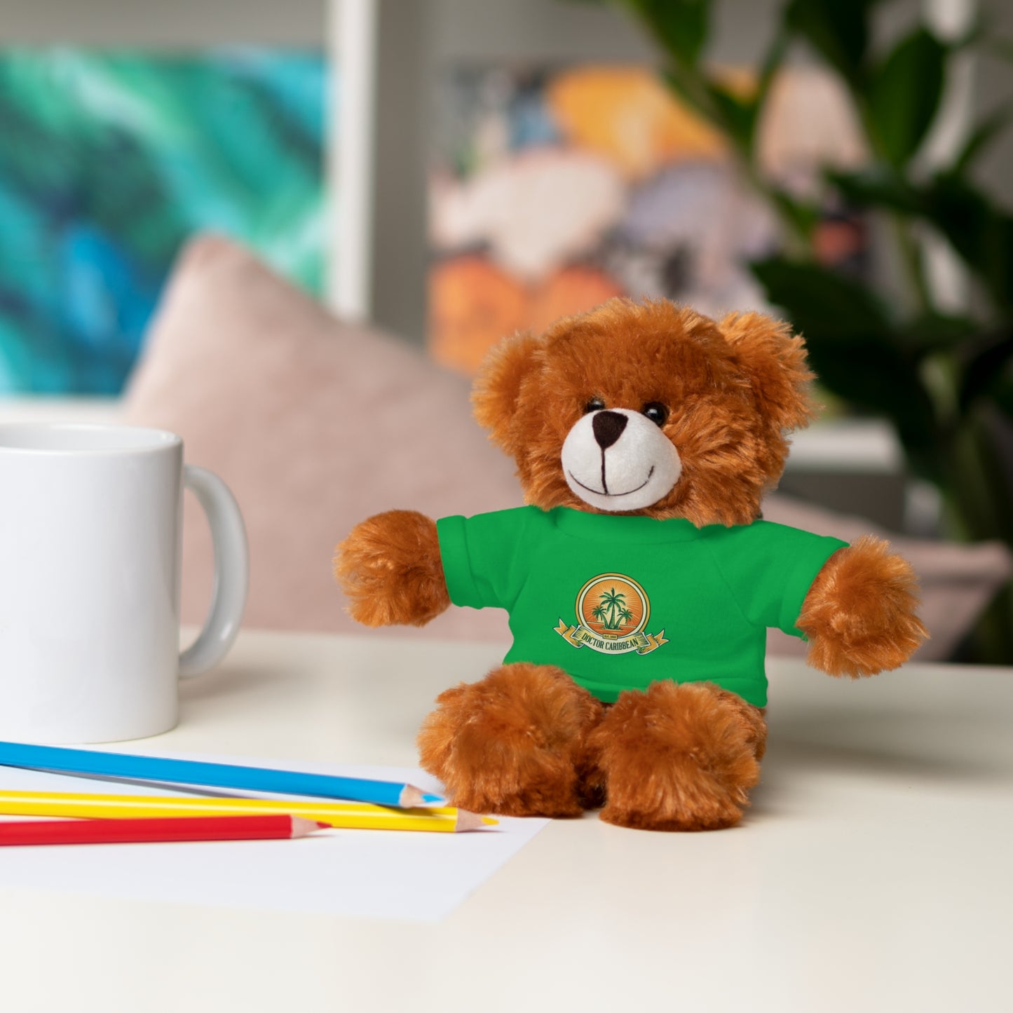 Stuffed Animal with T-Shirt: Cute Gift for Kids, Birthday Present, Plush Toy, Personalized Keepsake, Unique Home Decor