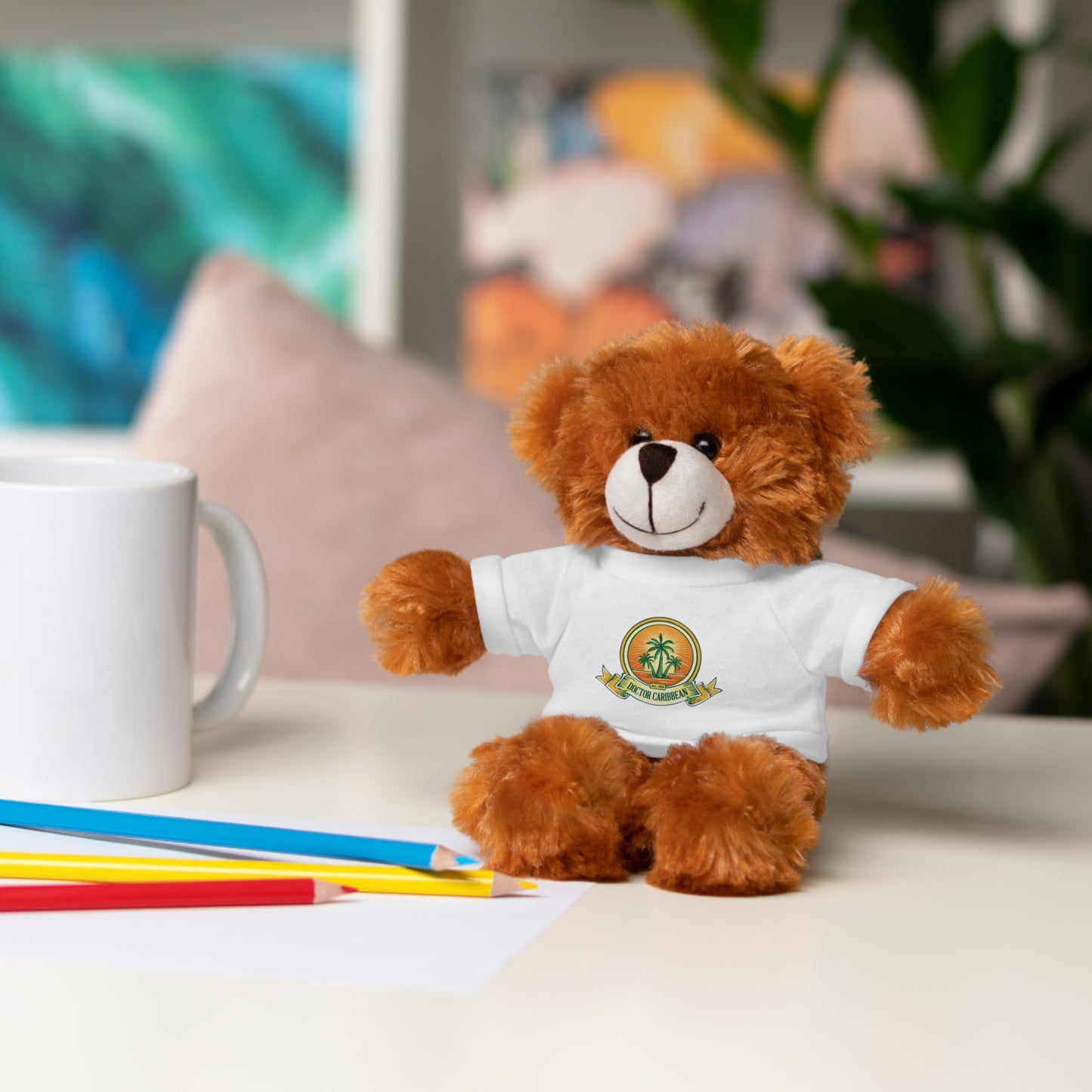 Stuffed Animal with T-Shirt: Cute Gift for Kids, Birthday Present, Plush Toy, Personalized Keepsake, Unique Home Decor