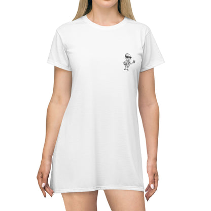 T-Shirt Dress - Doctor Caribbean Retro Vibe with Playful Character