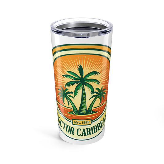 Tumbler 20oz - Tropical Paradise Travel Mug with Palm Trees, Perfect for Beach Lovers & Adventure Seekers